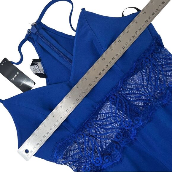 Bebe Desiree Hook & Eye Cobalt Blue Jumpsuit - Picture 9 of 15